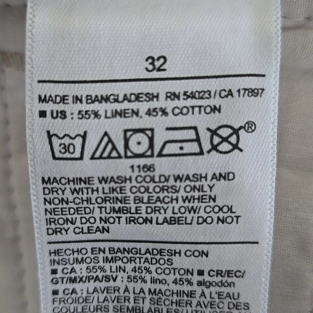 NEW Old Navy Flax Light Beige Linen Blend Shorts 32